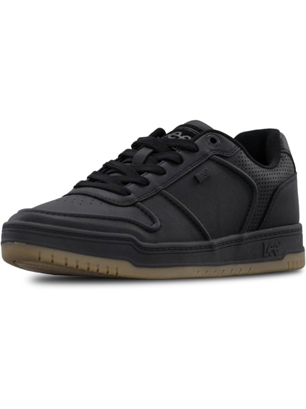 Lee Men's Black Mono Moc Toe Imported Lace Up Specter Court Sneakers Shoes